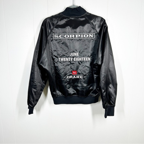 Drake Scorpion Tour 2018 Black Satin Snap Front Varsity Bomber Jacket Small - Picture 2 of 7